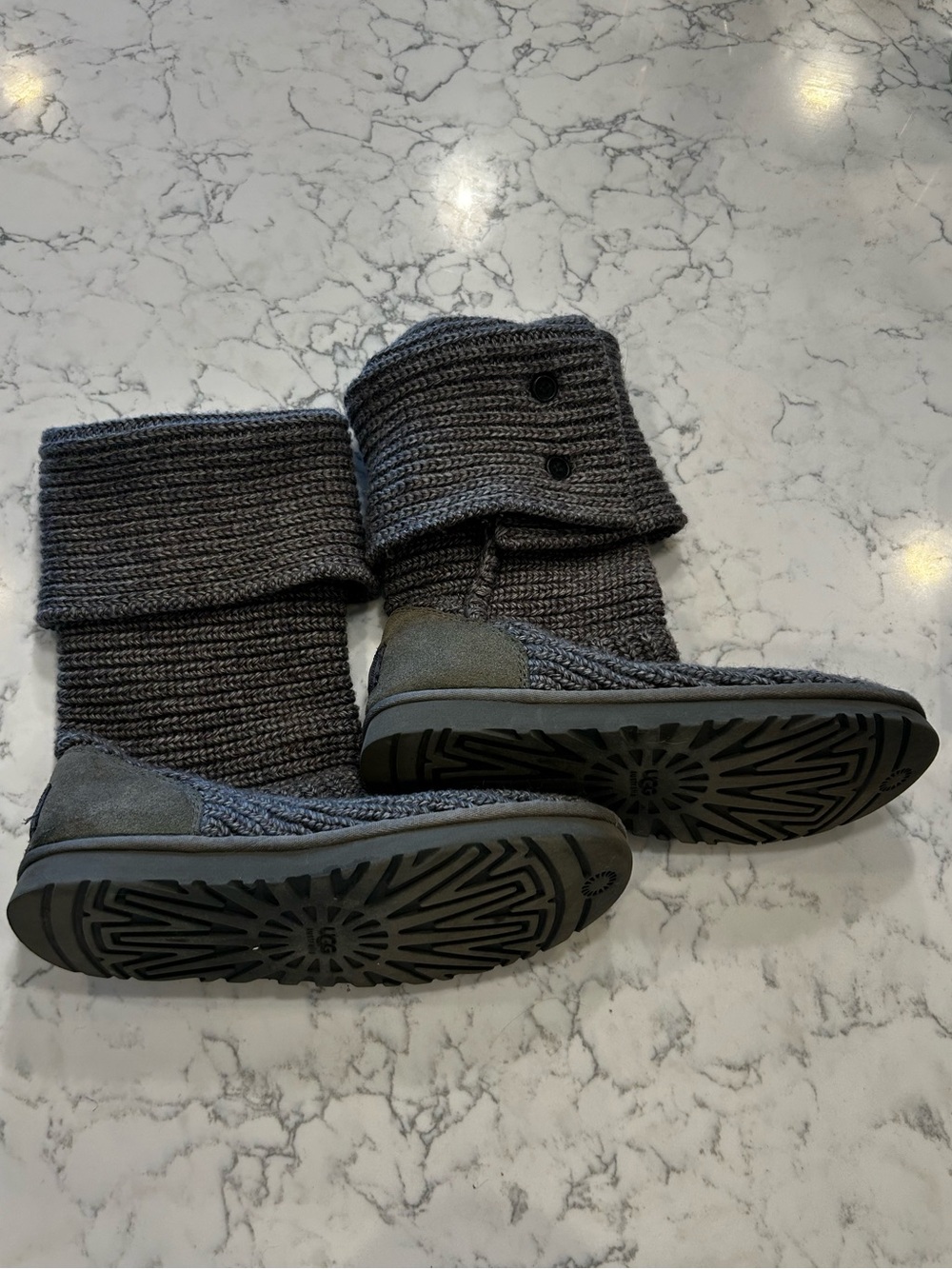 Ugg Gray Classic Cardy Knit Boot Size 8